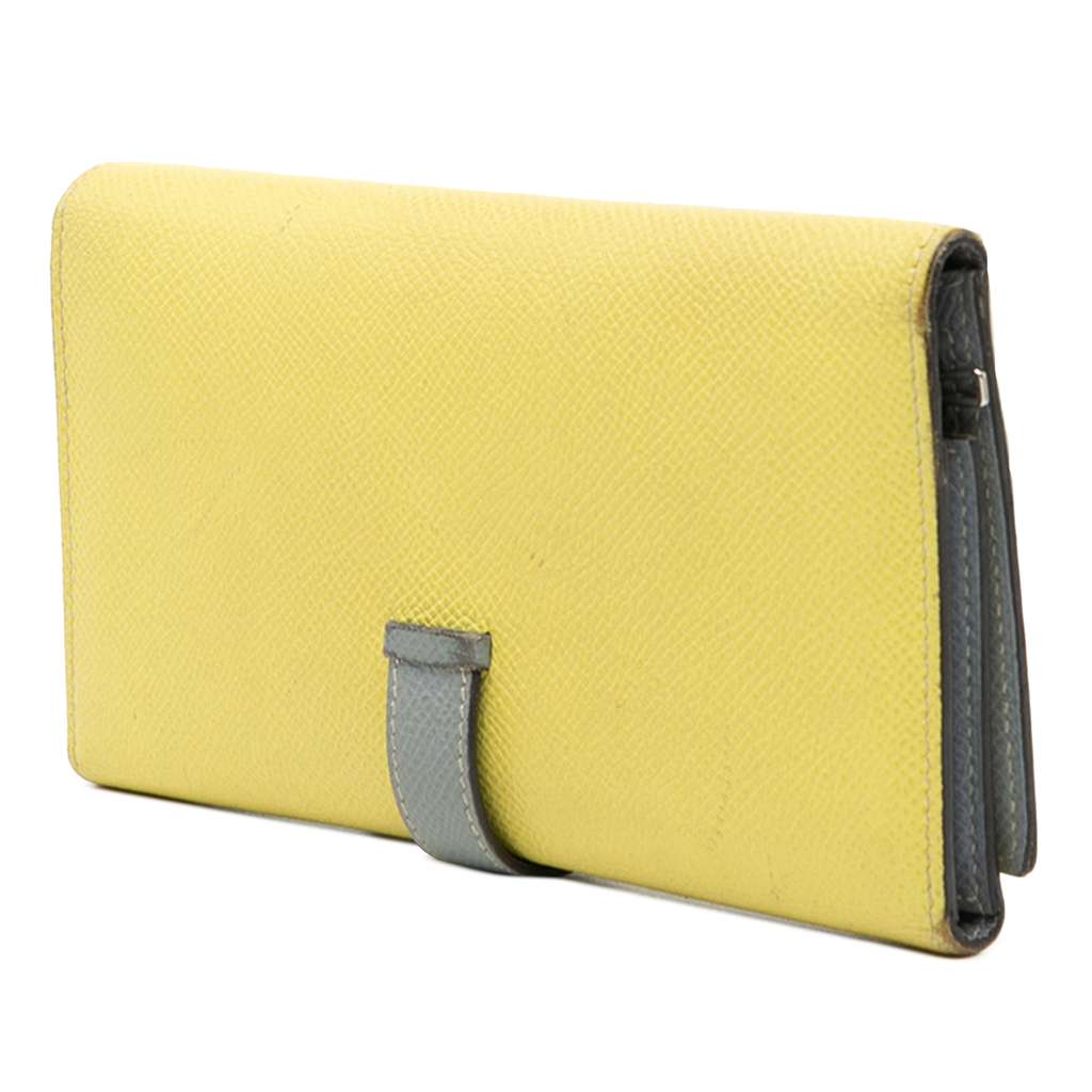 Hermès Bicolor Epsom Bearn Long Wallet Yellow Leather Good condition - Back View