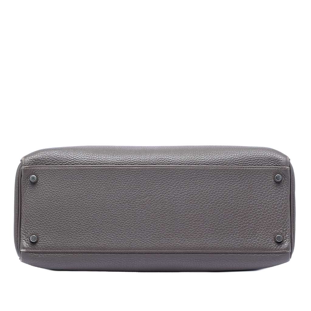 Hermès Clemence Kelly II Retourne 35 Grey Leather Good condition - Inside View