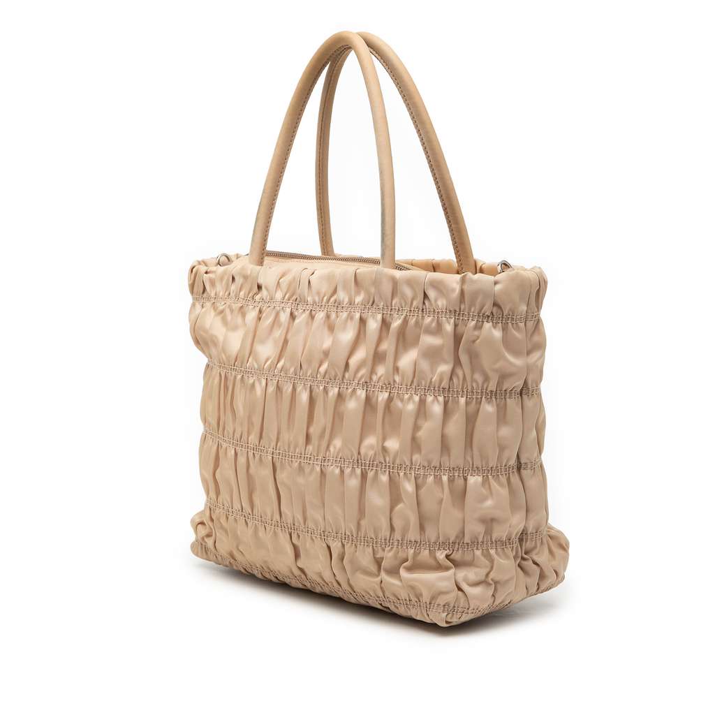 Prada Tessuto Gaufre Satchel Beige Good condition - Back View