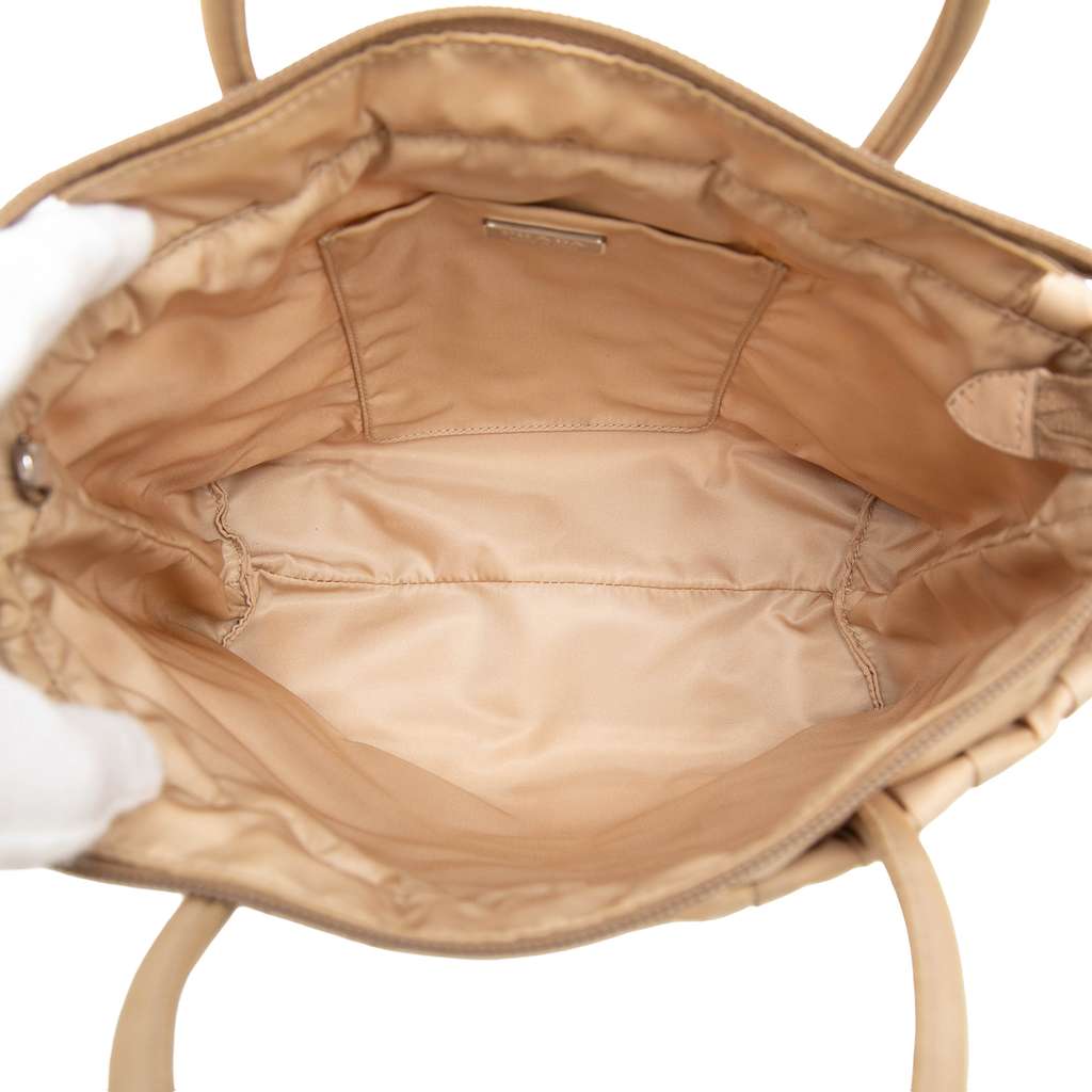 Prada Tessuto Gaufre Satchel Beige Good condition - Model View