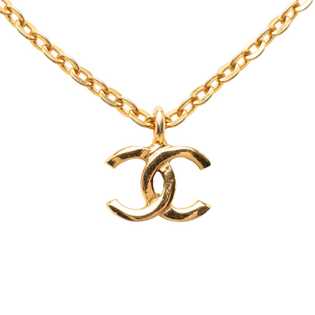 Chanel Gold Plated CC Pendant Necklace Gold Metal Good condition - Inside View