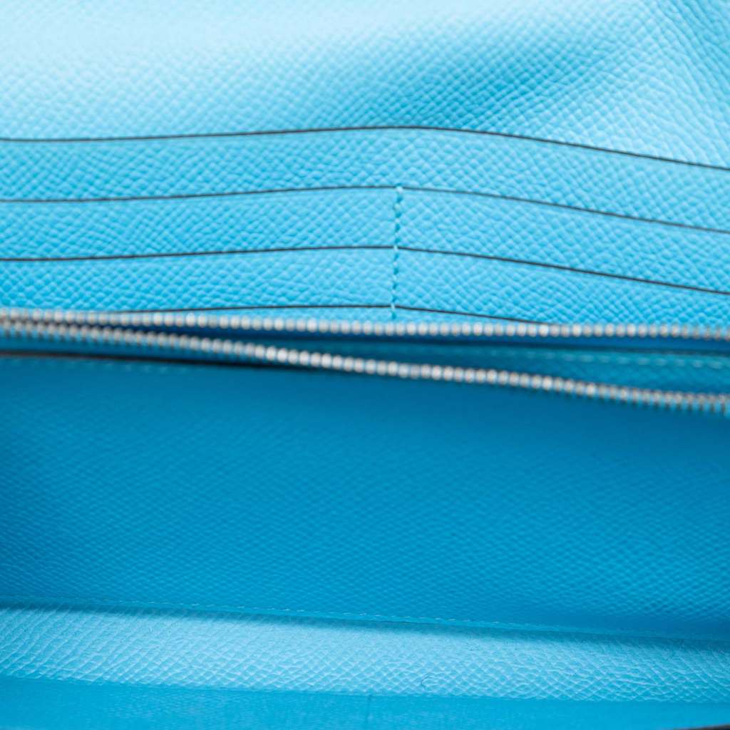 Hermès Epsom Kelly Longue Wallet Blue Leather Good condition - Model View