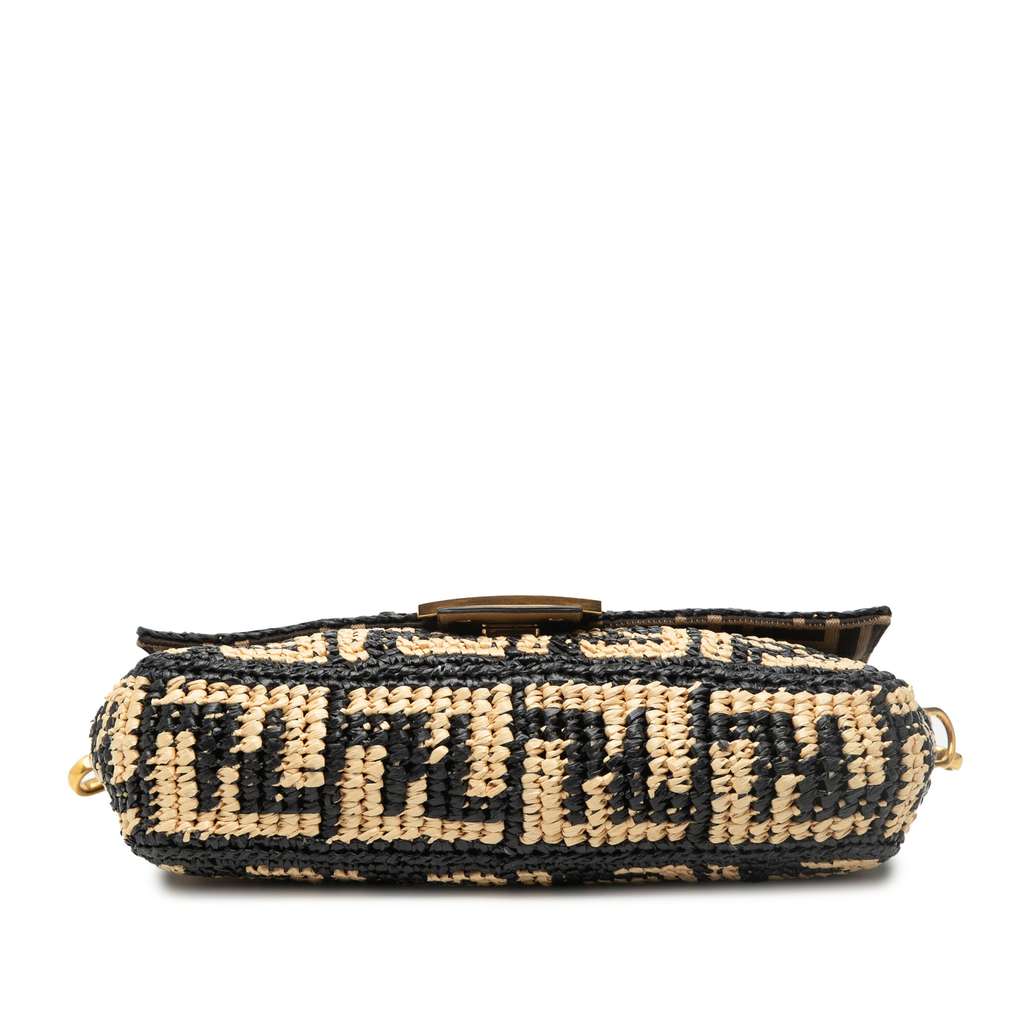 Fendi Zucca Raffia Baguette Satchel Black Good condition - Inside View
