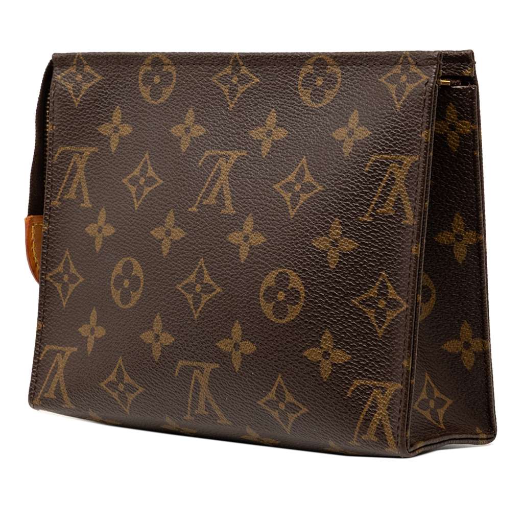 Louis Vuitton Monogram Toiletry Pouch 19 Brown Good condition - Back View