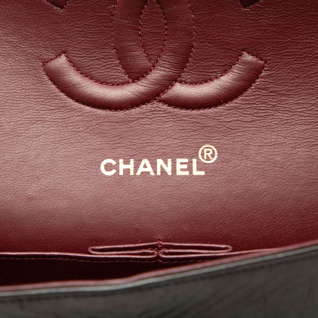 Chanel Medium Classic Lambskin Double Flap Black Leather Good condition - Box View