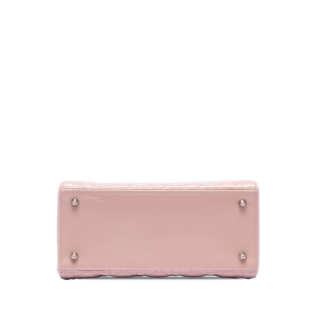 Dior Medium Patent Cannage Lady Dior Pink Leather Good condition - Inside View