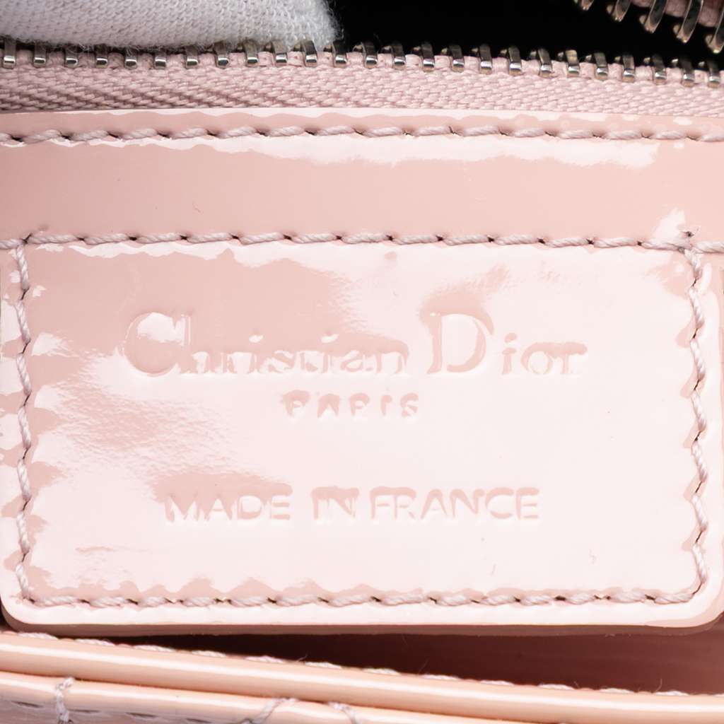 Dior Medium Patent Cannage Lady Dior Pink Leather Good condition - Box View