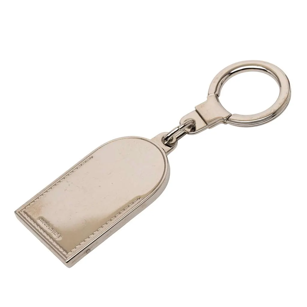 Louis Vuitton Silver Metal Luggage Tag Key Holder Silver Metal Very good - Back View