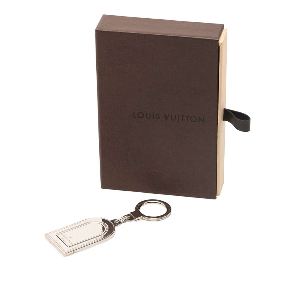 Louis Vuitton Silver Metal Luggage Tag Key Holder Silver Metal Good condition - Inside View