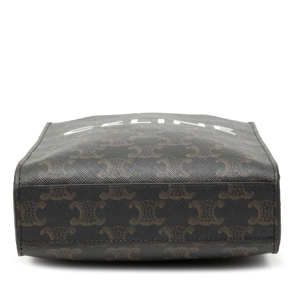 Celine Mini Triomphe Coated Canvas Vertical Cabas Satchel Brown Canvas Good condition - Inside View