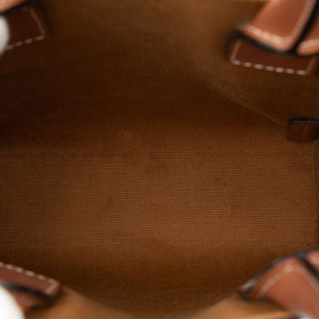 Celine Mini Triomphe Coated Canvas Vertical Cabas Satchel Brown Canvas Good condition - Model View