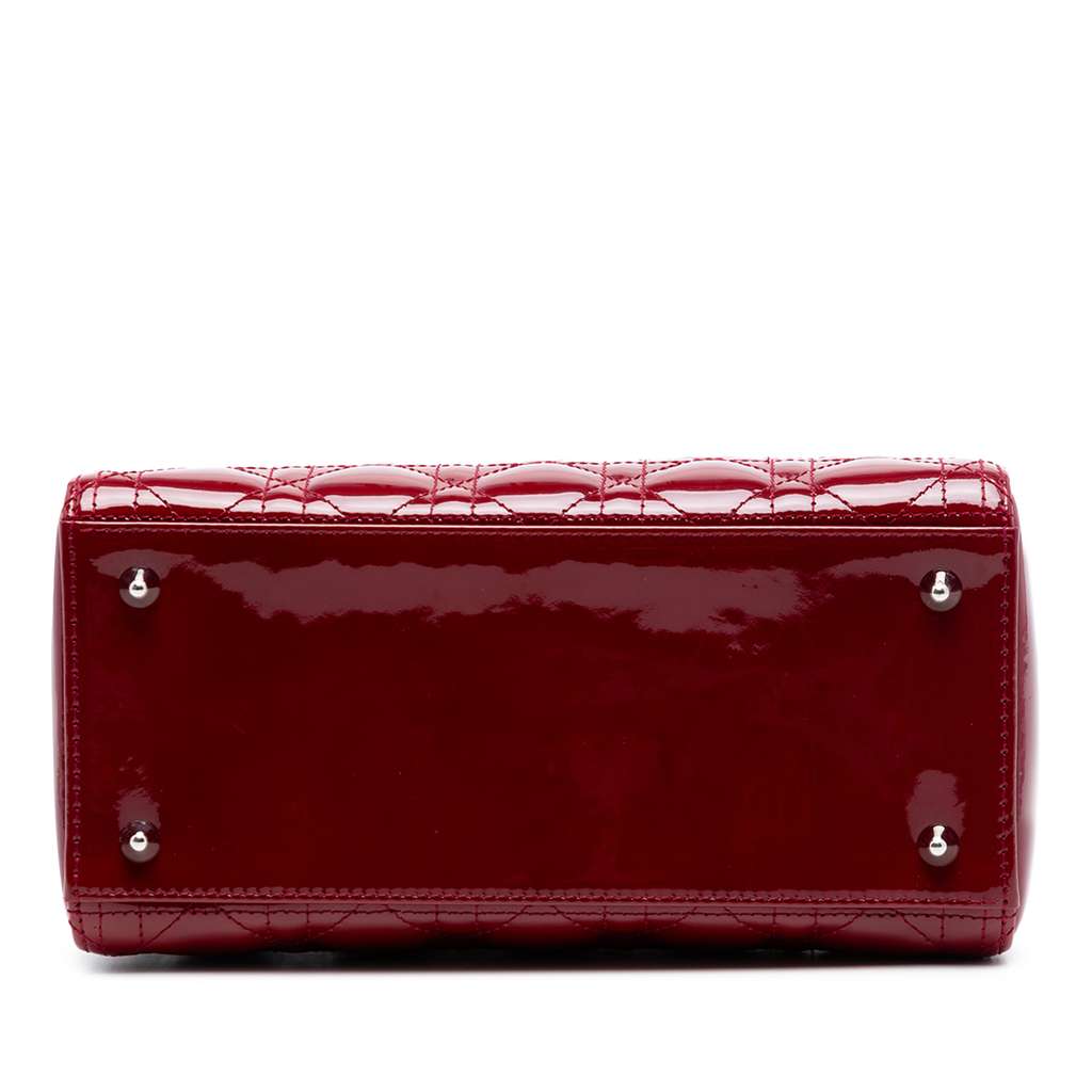 Dior Medium Patent Cannage Lady Dior Red Leather Good condition - Inside View