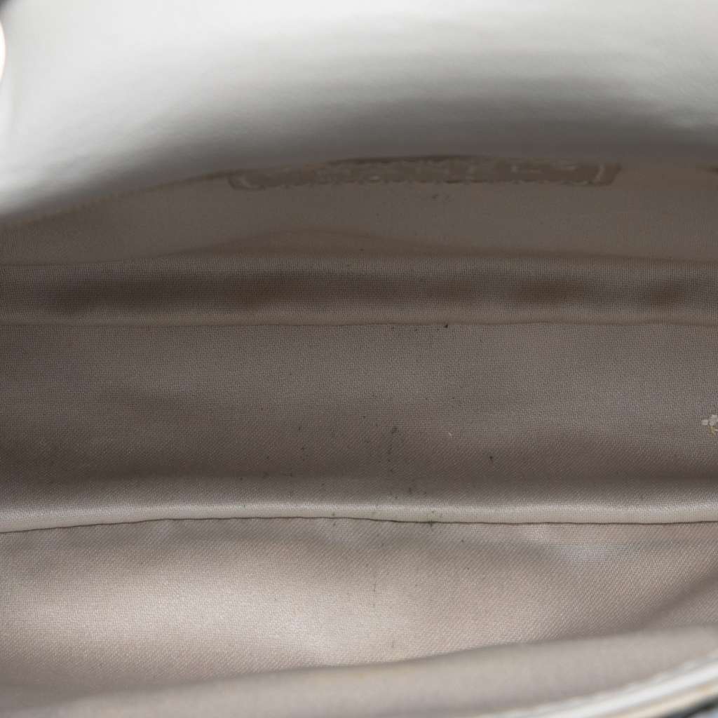 Chanel Small Paillettes Sequin Single Flap Silver Satin Fair condition - Model View