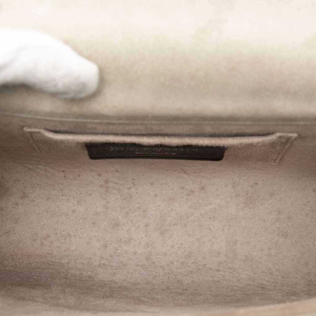 Saint Laurent Python Embossed Leather Sac Le Sixieme Shoulder Bag White Leather Good condition - Model View