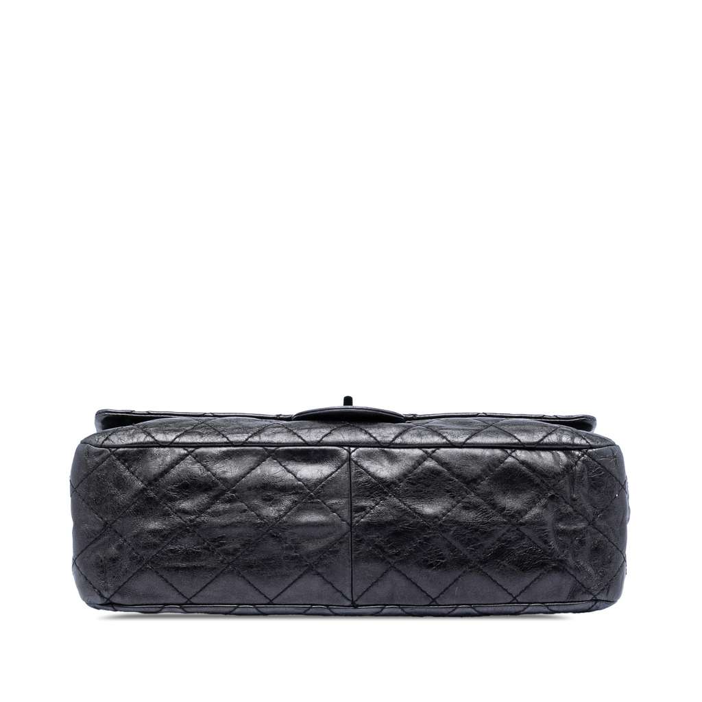 Chanel Quilted Aged Calfskin So Black Reissue 2.55 Double Flap 227 Black Leather Good condition - Inside View