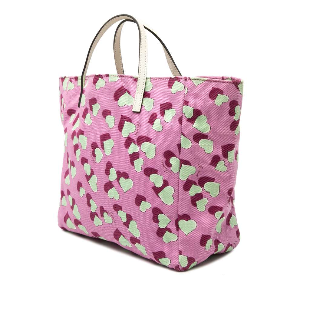 Gucci Kids Canvas Heartbeat Tote Pink Canvas Good condition - Back View