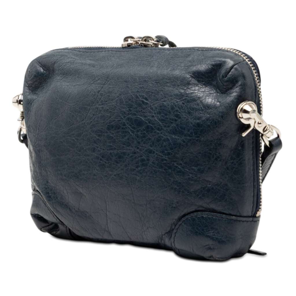 Balenciaga Lambskin Motocross Classic Reporter XS Blue Leather Good condition - Back View