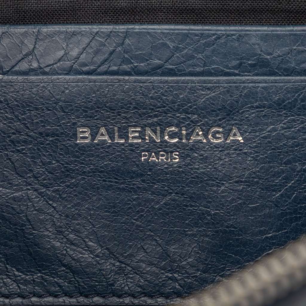 Balenciaga Lambskin Motocross Classic Reporter XS Blue Leather Good condition - Box View