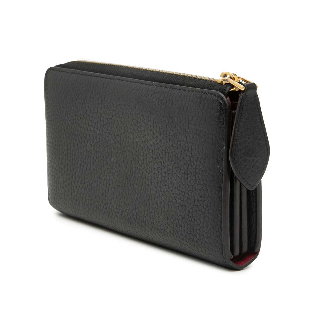 Louis Vuitton Taurillon Comete Zippy Wallet Black Leather Good condition - Back View