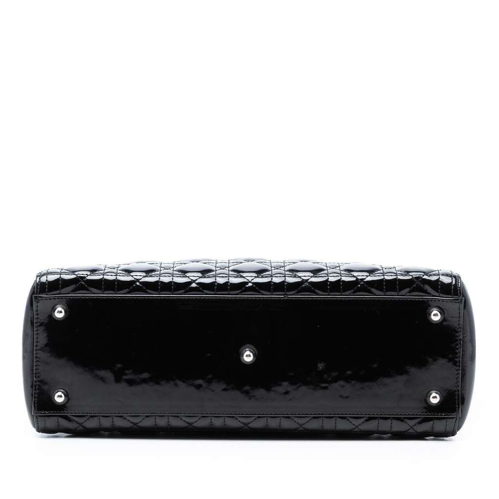 Dior Large Patent Cannage Lady Dior Black Leather Good condition - Inside View
