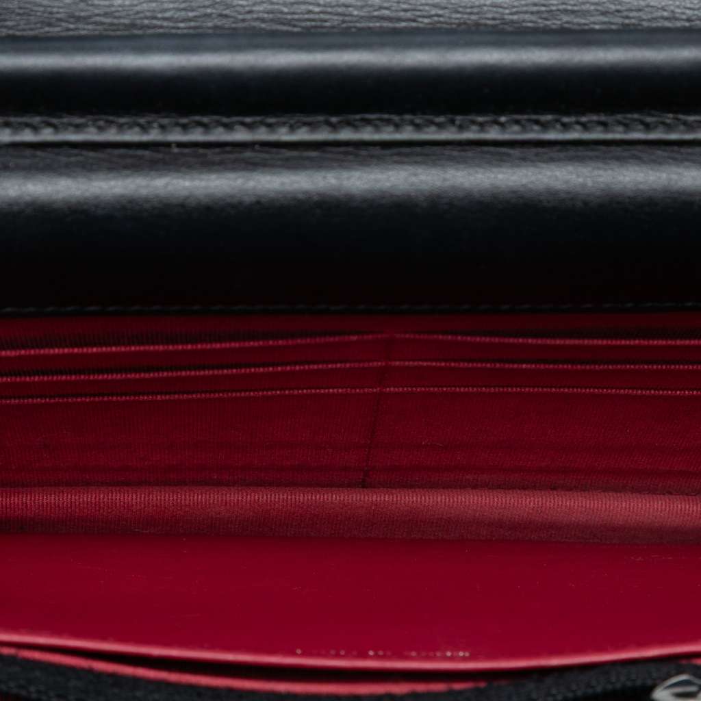 Chanel Quilted Aged Calfskin Gabrielle Wallet On Chain Blue Leather Good condition - Model View