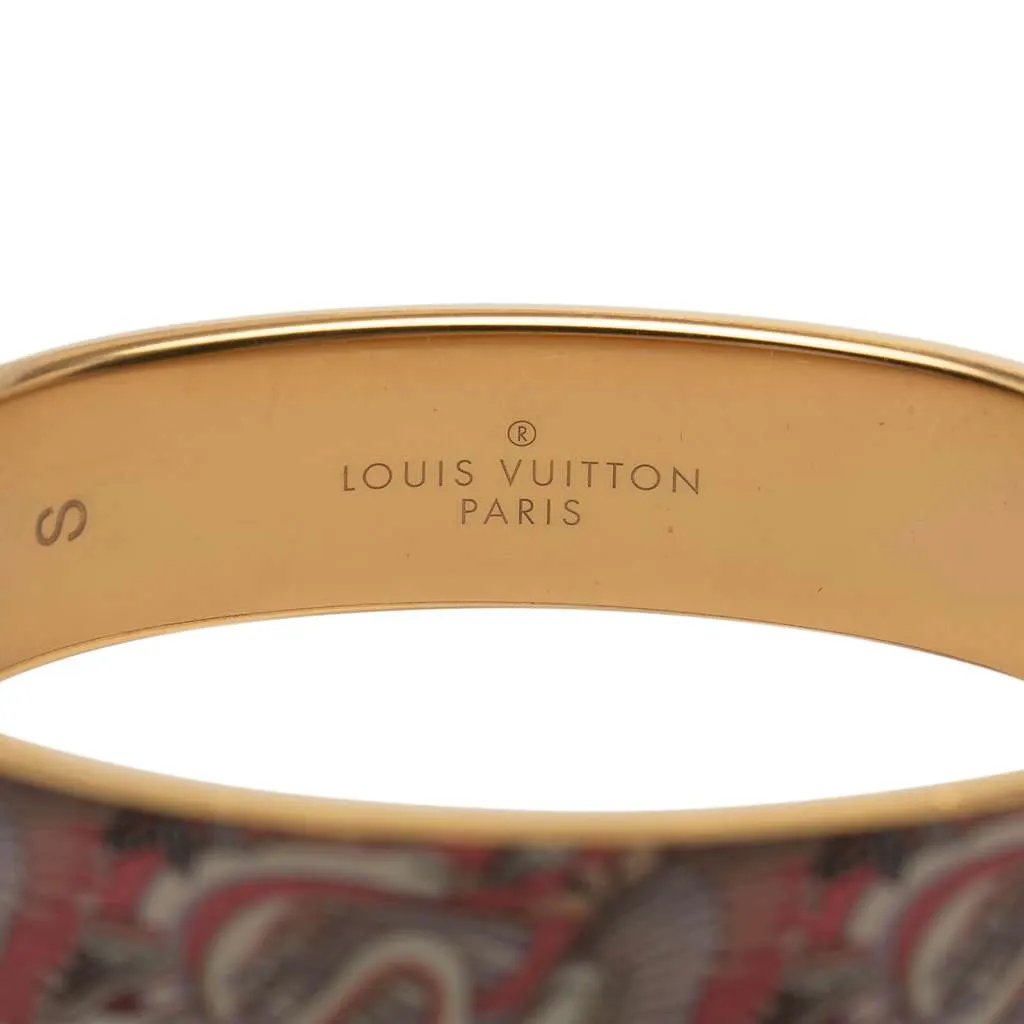 Louis Vuitton Gold Plated Enamel Monogram Confidential Hinge Bracelet S Pink Very good - Box View