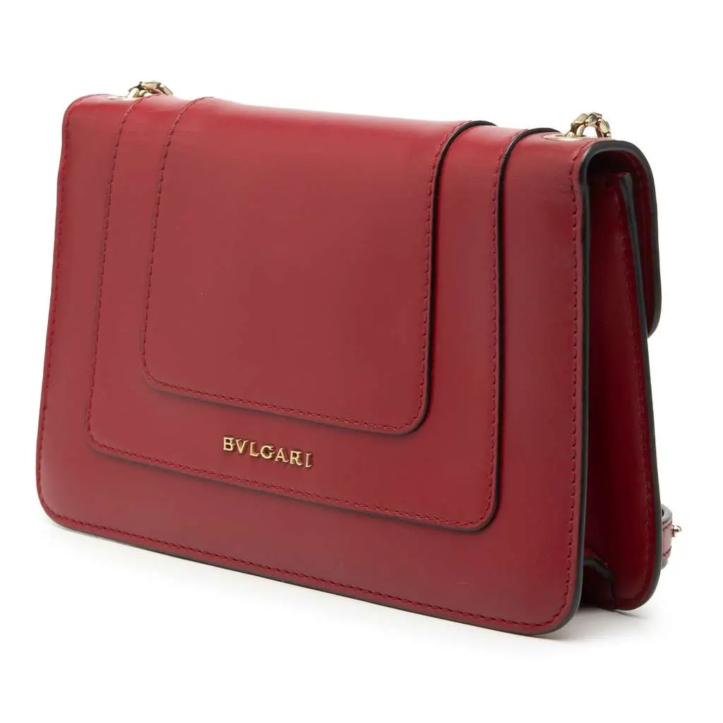 Bvlgari Leather Serpenti Forever Crossbody Red Leather Very good - Back View