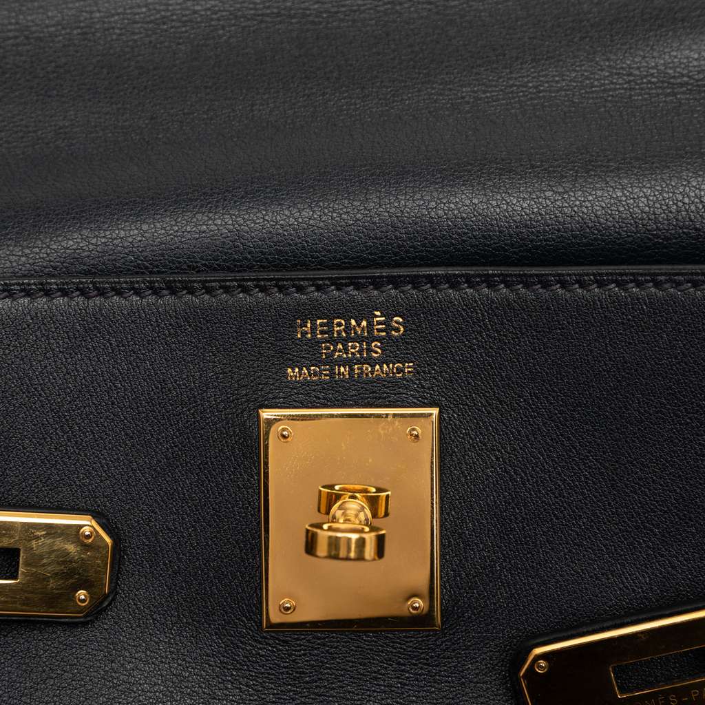 Hermès Gulliver Kelly Retourne 35 Black Leather Good condition - Box View