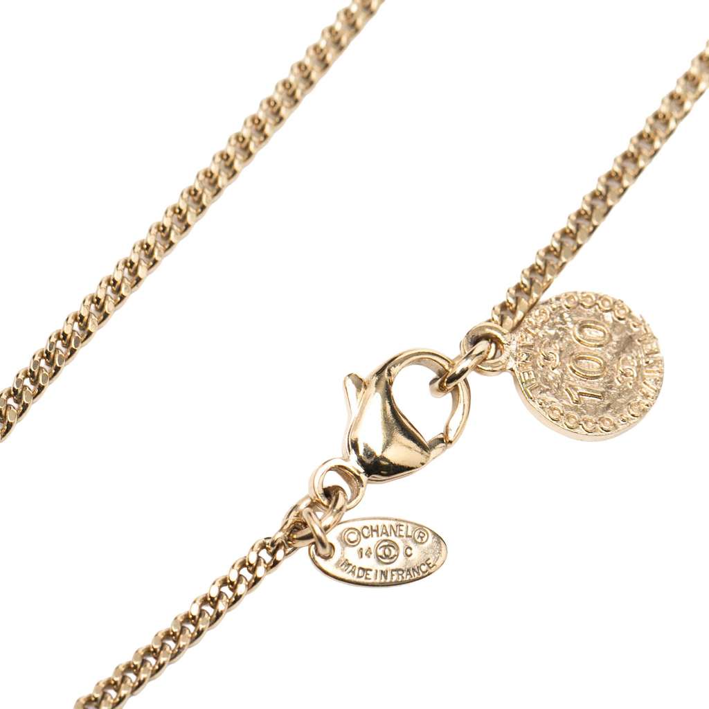 Chanel CC Gold Plated Pendant Necklace Gold Metal Good condition - Inside View
