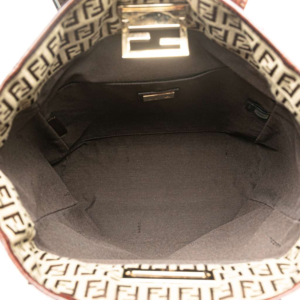 Fendi Zucchino Canvas Tote Brown Canvas Good condition - Model View