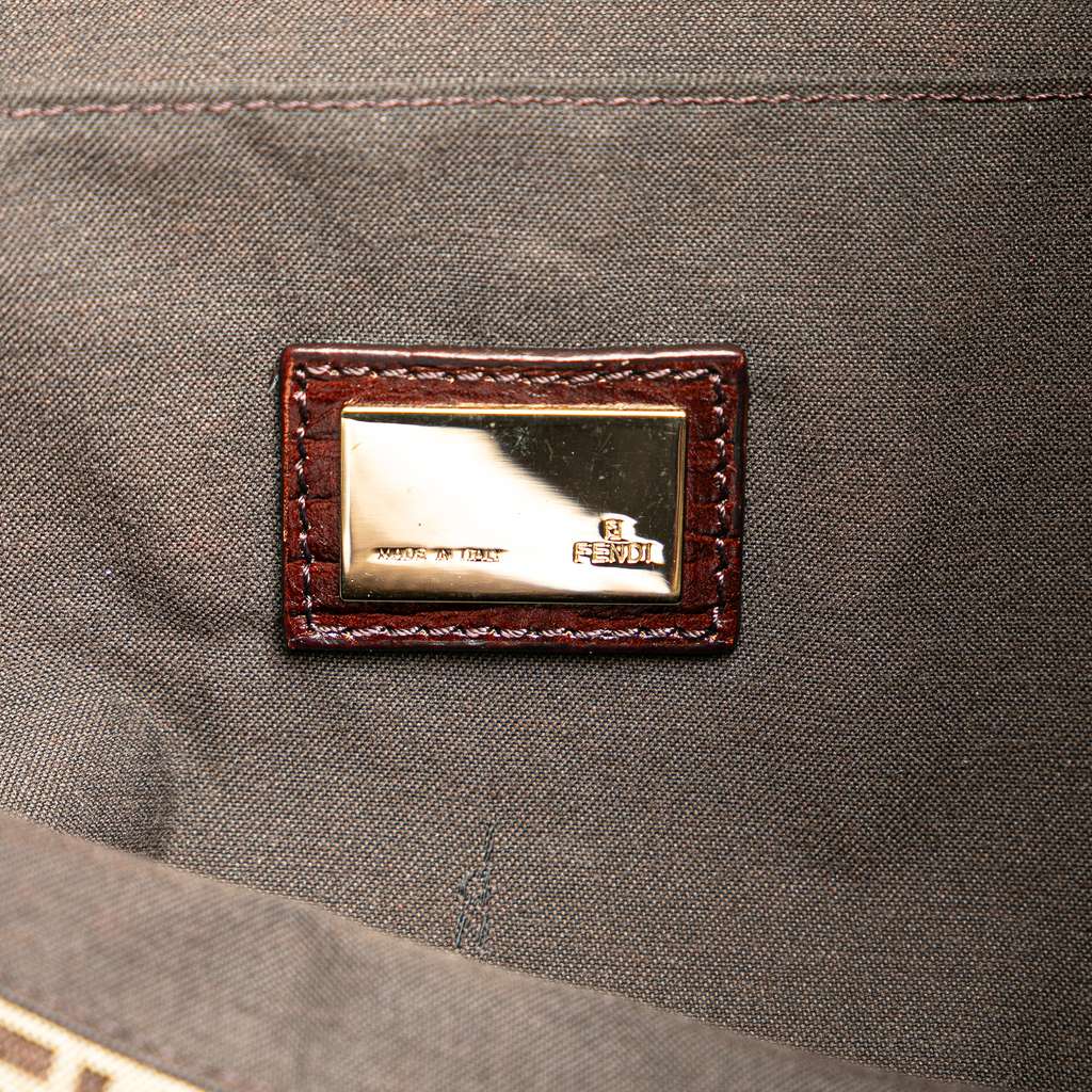 Fendi Zucchino Canvas Tote Brown Canvas Good condition - Box View