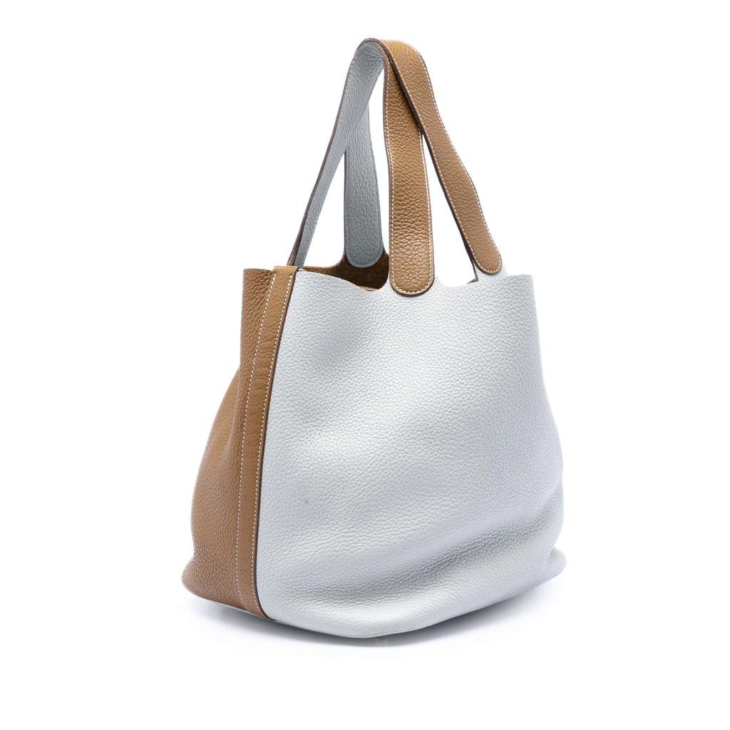 Hermès Bicolor Clemence Picotin Lock 26 Grey Leather Good condition - Back View