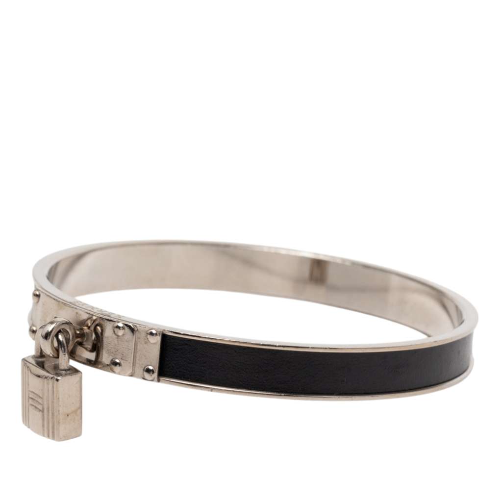 Hermès Palladium Plated Kelly H Lock Cadena Bracelet Black Metal Good condition - Back View