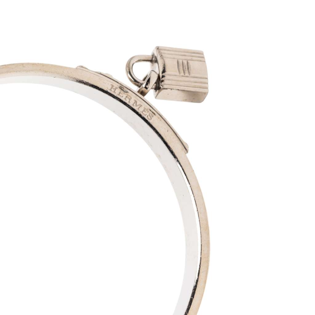 Hermès Palladium Plated Kelly H Lock Cadena Bracelet Black Metal Good condition - Model View