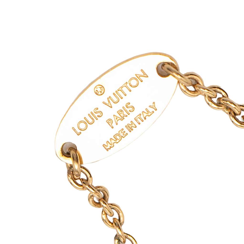 Louis Vuitton Gold Plated Essential V Necklace Gold Metal Good condition - Back View
