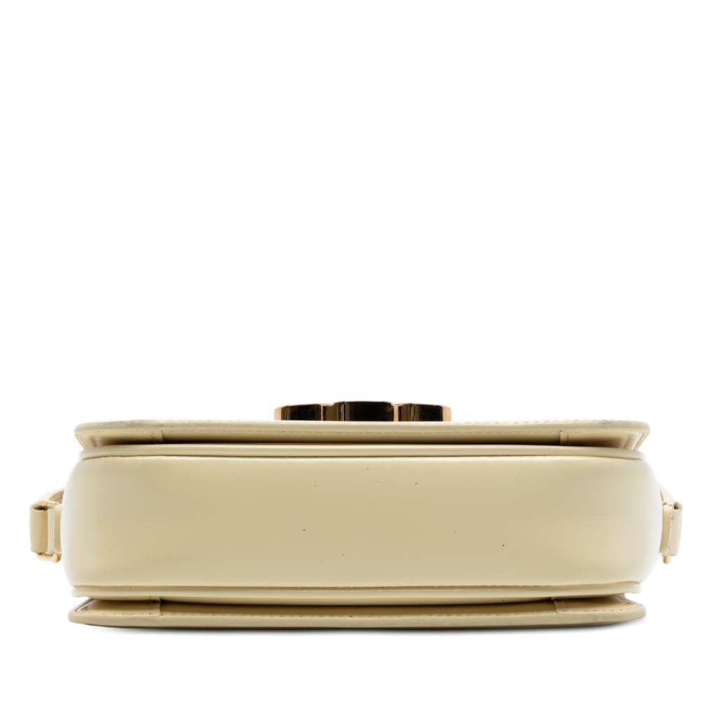 Celine Classique Shiny Calfskin Triomphe Crossbody Beige Leather Good condition - Inside View