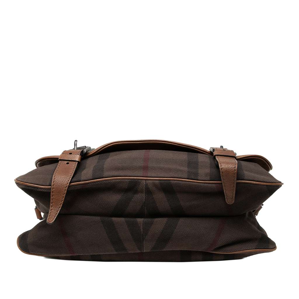 Burberry Smoke Check Canvas Messenger Bag Brown Canvas Good condition - Inside View