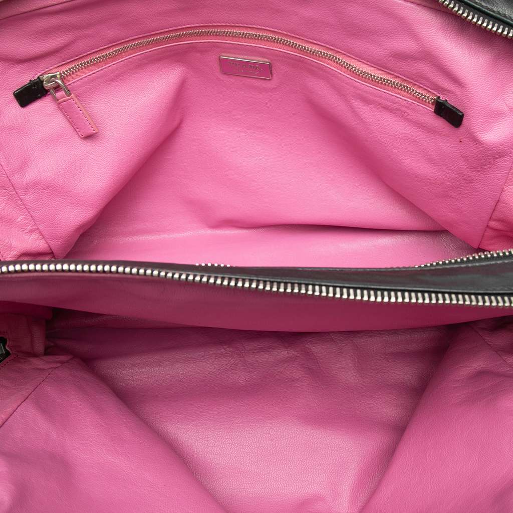 Prada Nappa Leather Shoulder Bag Black Leather Good condition - Model View