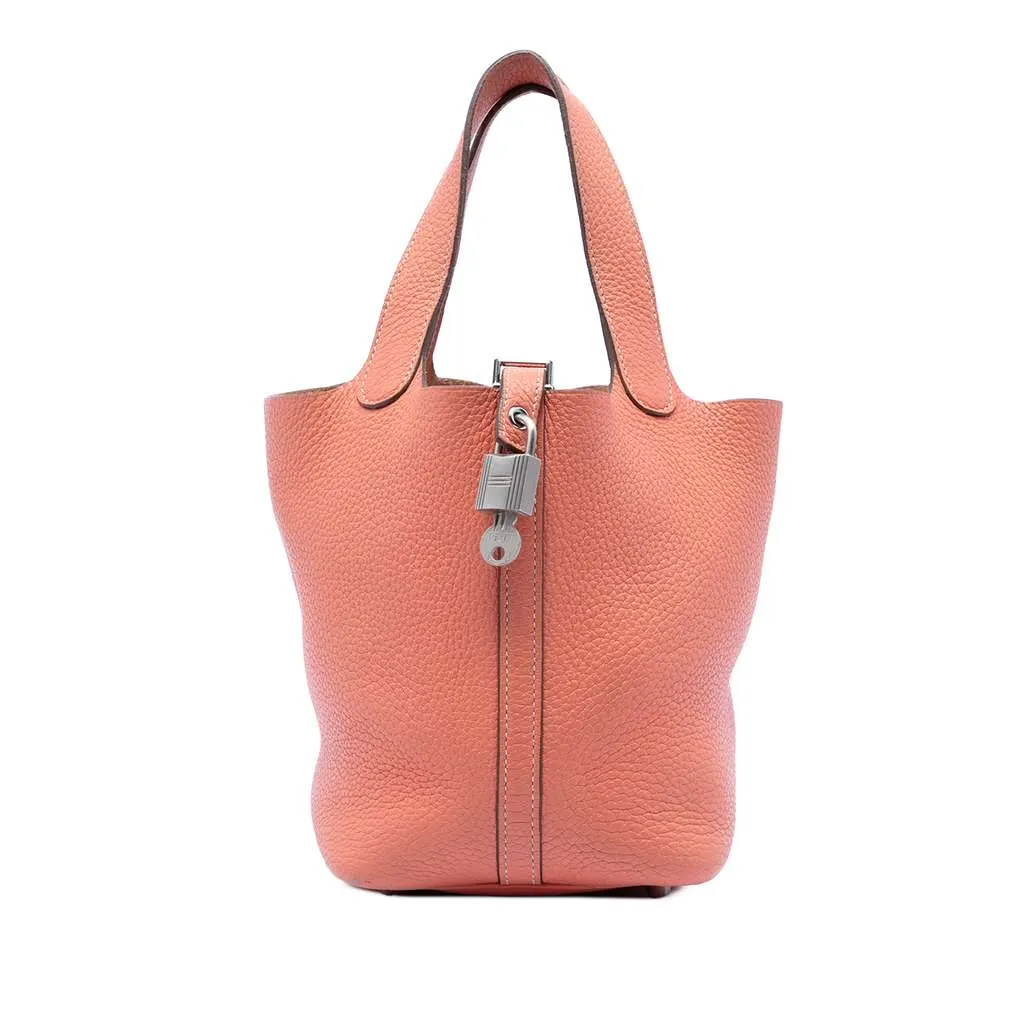 Hermès Clemence Picotin Lock 18 Orange Leather Very good - Front View