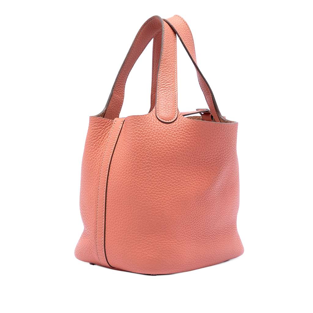 Hermès Clemence Picotin Lock 18 Orange Leather Good condition - Back View