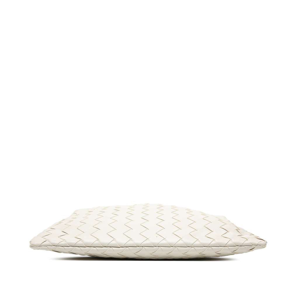 Bottega Veneta Medium Nappa Intrecciato Dustbag Drawstring Shoulder Bag White Leather Good condition - Inside View