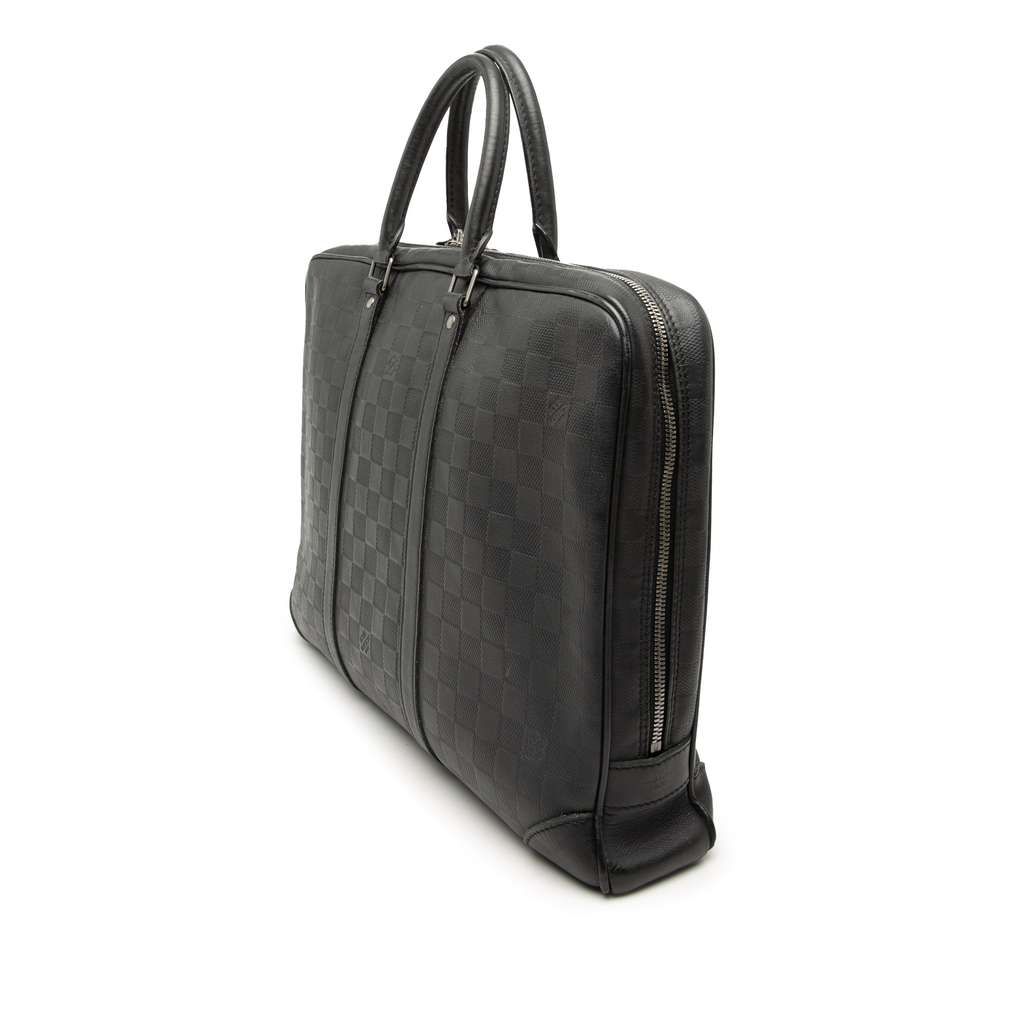 Louis Vuitton Damier Infini Porte-Documents Voyage Black Leather Good condition - Back View