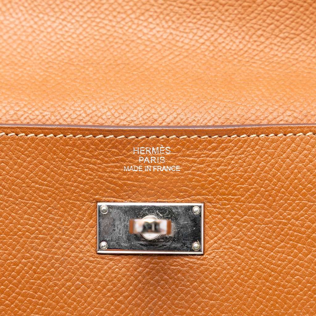 Hermès Epsom Kelly Longue Wallet Brown Leather Good condition - Box View