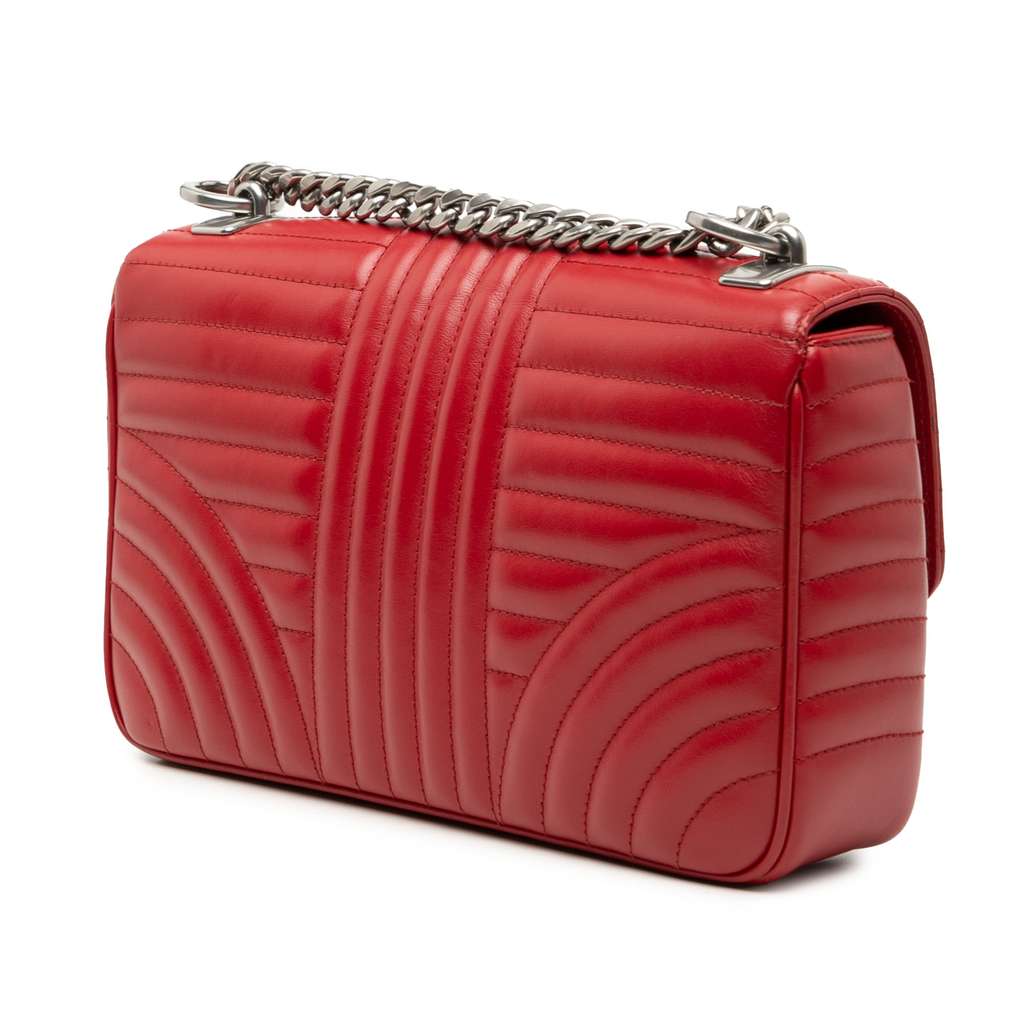 Prada Medium Soft Calf Impunture Diagramme Bag Red Leather Good condition - Back View