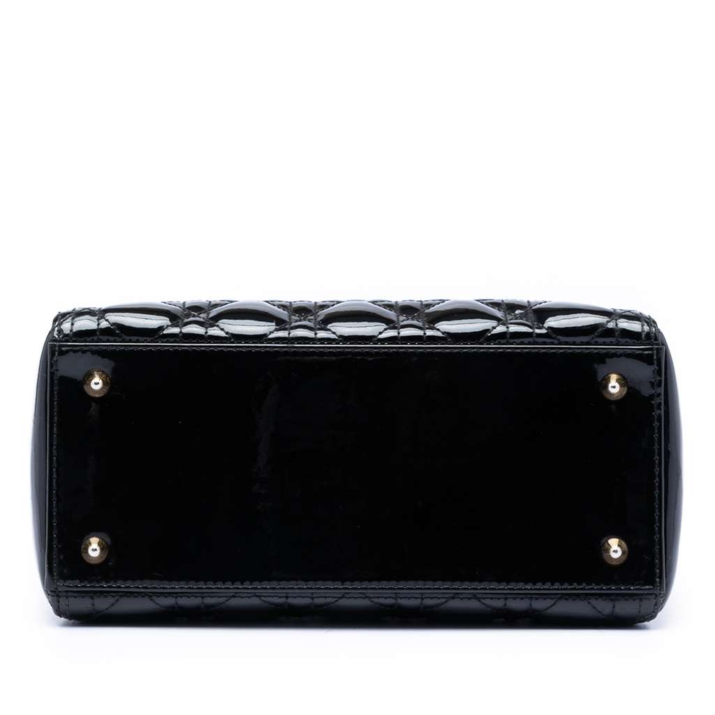 Dior Medium Patent Cannage Lady Dior Black Leather Good condition - Inside View