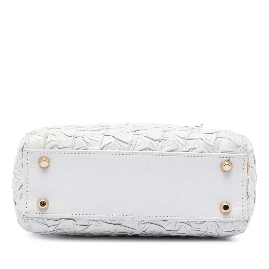 Dior Mini Wavy Crinkled Lambskin Lady Dior White Leather Good condition - Inside View