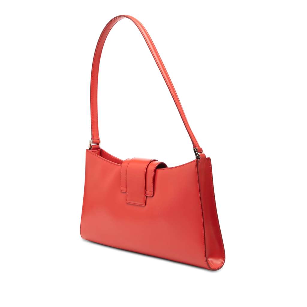 Salvatore Ferragamo Leather Vara Shoulder Bag Red Leather Good condition - Back View