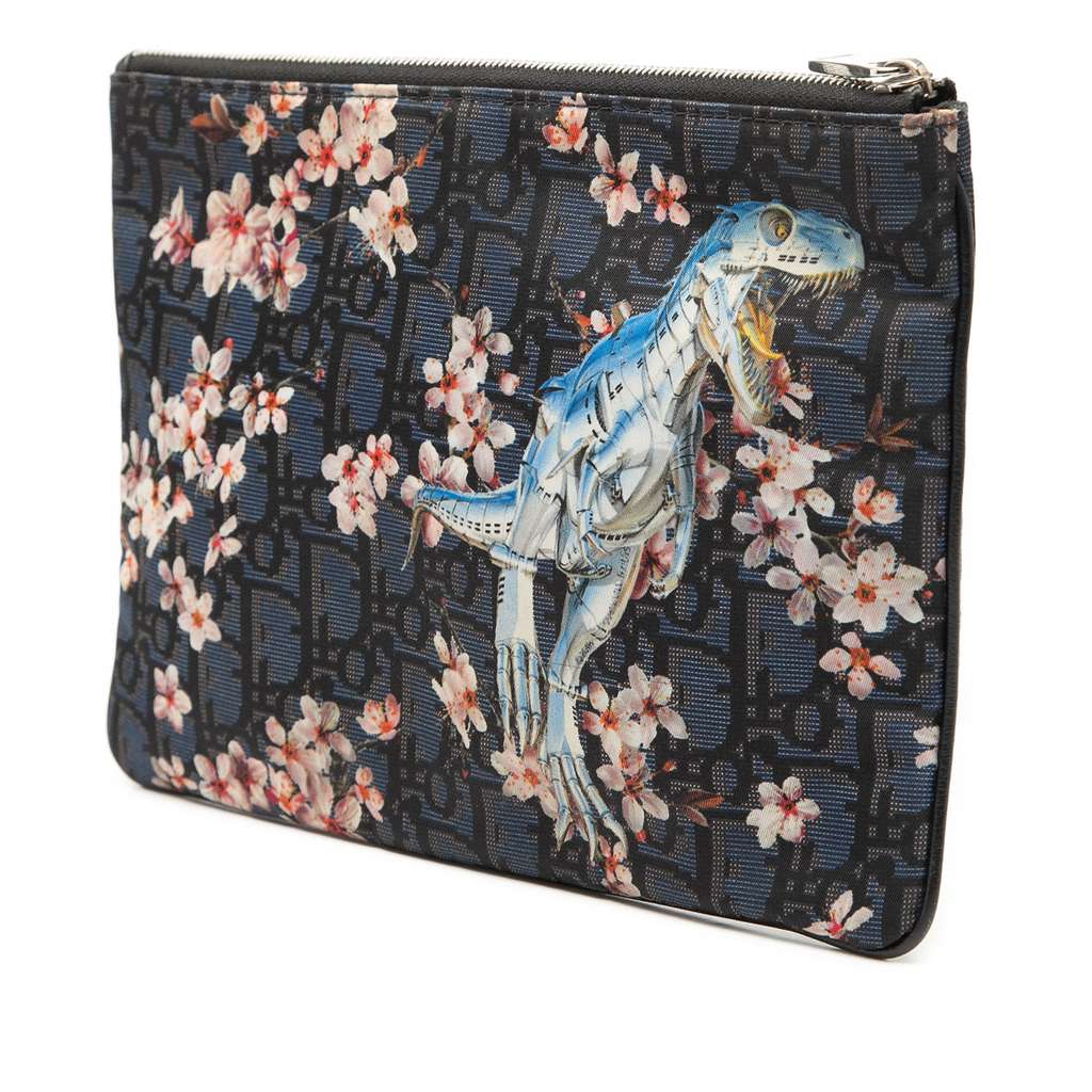 Dior Hajime Sorayama Oblique Nylon Safari Clutch Blue Good condition - Back View