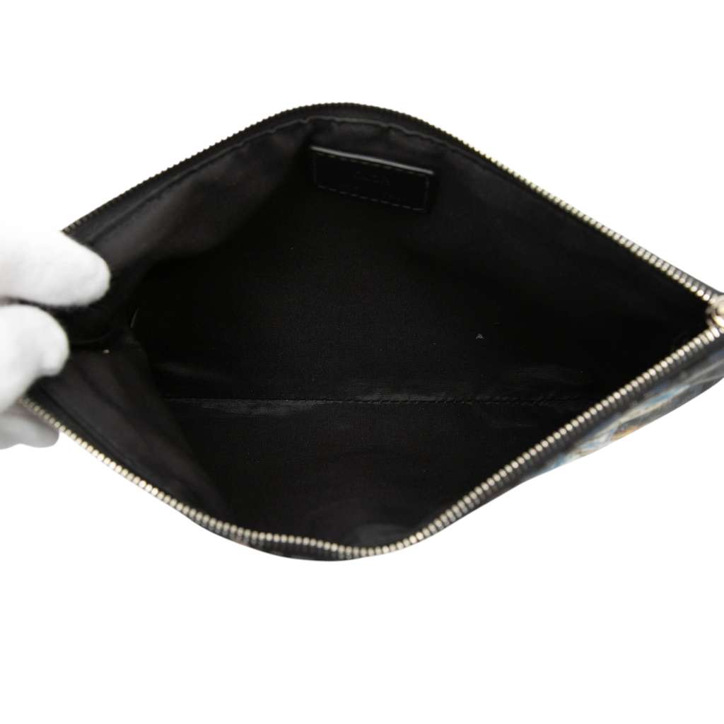 Dior Hajime Sorayama Oblique Nylon Safari Clutch Blue Good condition - Model View