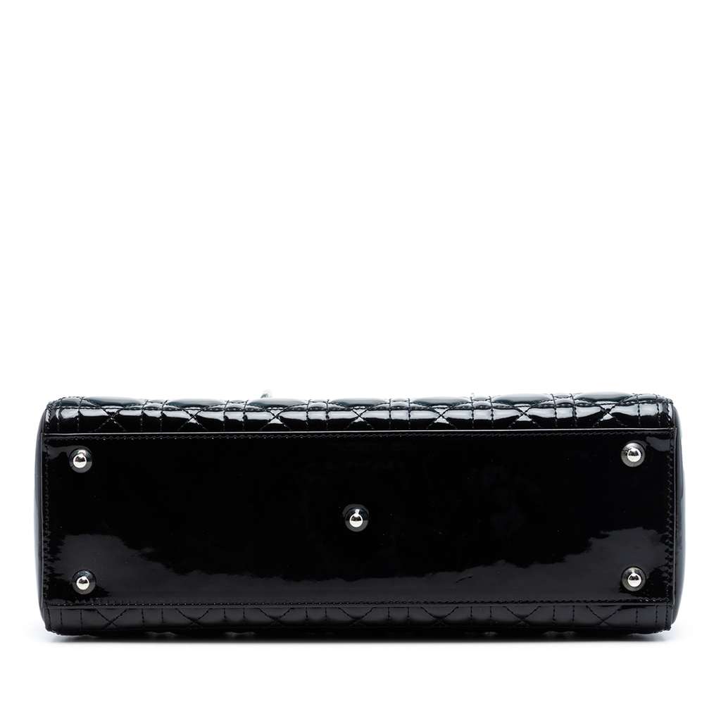Dior Large Patent Cannage Lady Dior Black Leather Good condition - Inside View